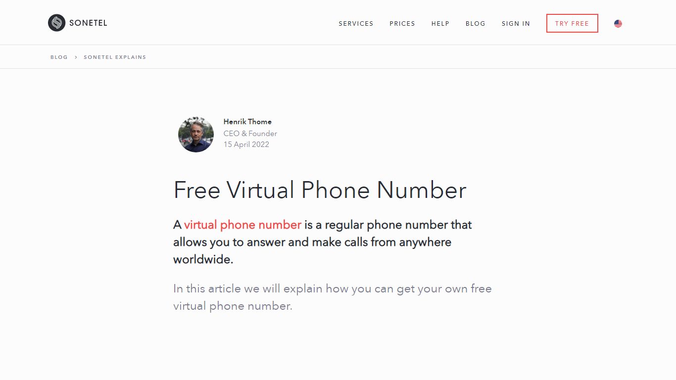 Free Virtual Phone Number - Sonetel